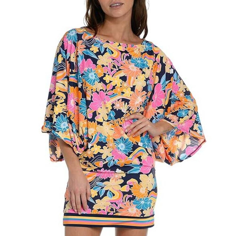 NWT Sunshine 79 Short Sleeve Floral Tunic Cover Up Dress